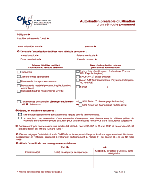 Autorisation préalable d’utilisation d’un véhicule personnel