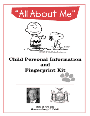 Child Personal Information and Fingerprint Kit