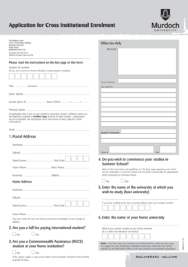 Cross Institutional Enrolment Application