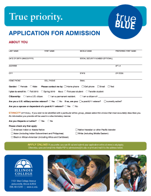 Illinois College Application Form
