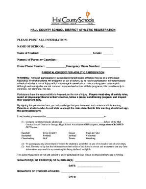 Hall County School District Athletic Registration