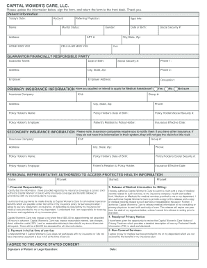 Patient Registration and Insurance Form