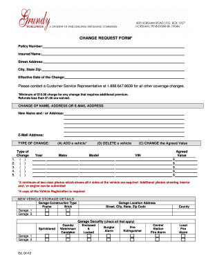 Insurance Change Request Form