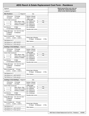 AEIG Ranch & Estate Replacement Cost Form