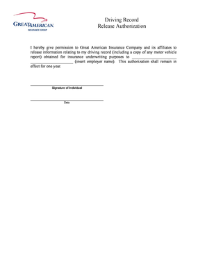 Driving Record Release Authorization