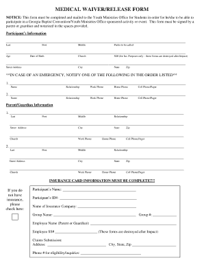 MEDICAL WAIVER/RELEASE FORM - superwow