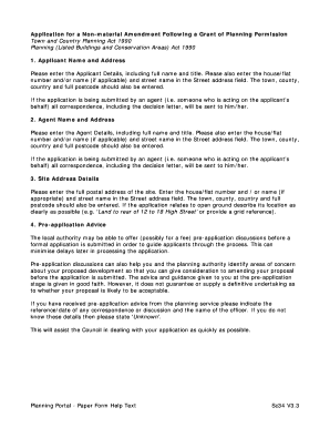 Non-material Amendment Application