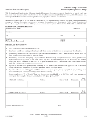 Standard Insurance Company Beneficiary Designation Form