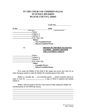 Motion to Change Custody