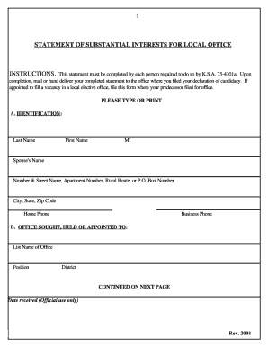 Kansas Candidate Filing Form