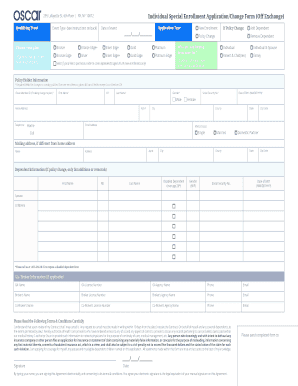 Individual Special Enrollment Application/Change Form