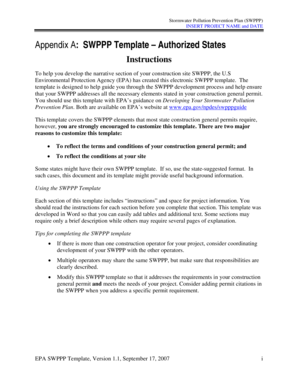 Stormwater Pollution Prevention Plan (SWPPP) Template