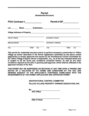 Tellico Village POA Residential Construction Form - Furrow Auction ...