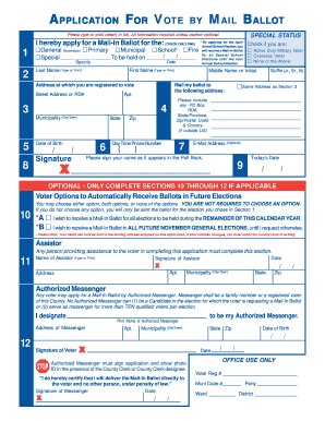 New Jersey Vote by Mail Ballot Application