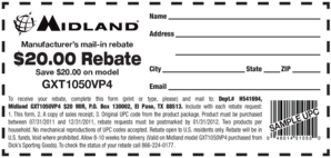 Manufacturer Mail-in Rebate Form