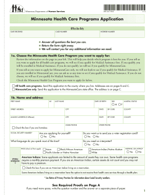 Minnesota Health Care Programs Application
