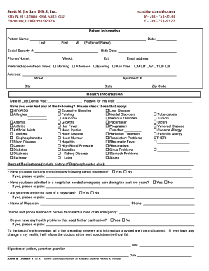 Dental Patient Information and Consent Form