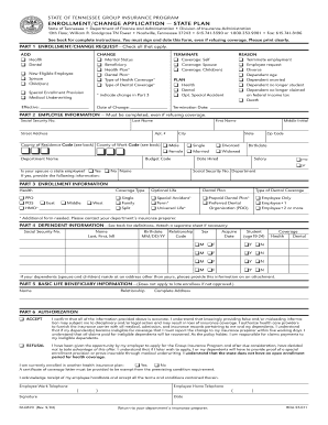 Tennessee State Employee Insurance Enrollment Form