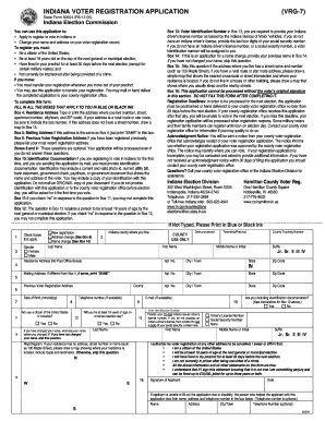 Indiana Voter Registration Application