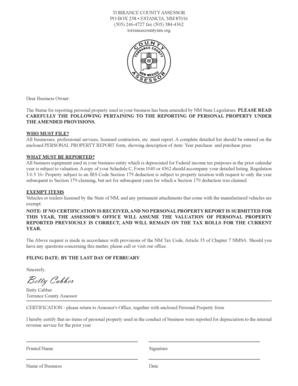 New Mexico Personal Property Report