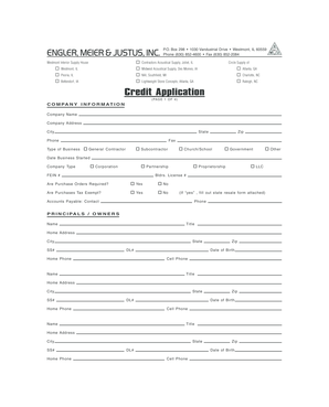 Credit Application Form