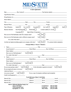 Credit Application and Personal Guaranty