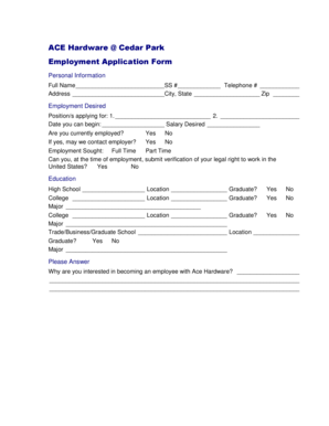 Employment Application Form