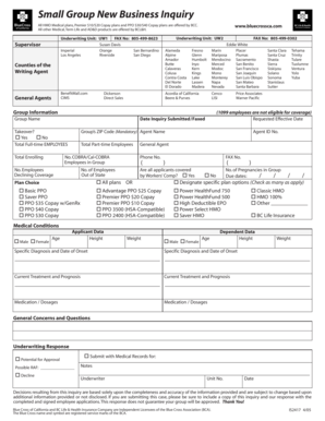 Small Group New Business Inquiry