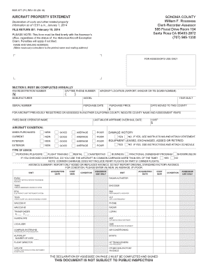 Aircraft Property Statement California