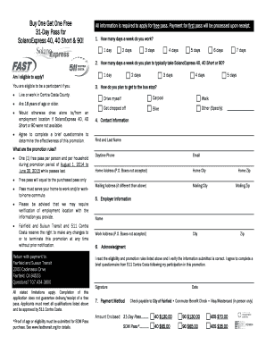 SolanoExpress Buy One Get One Free Pass Application