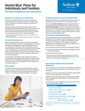 Dental Blue Plan Enrollment Application