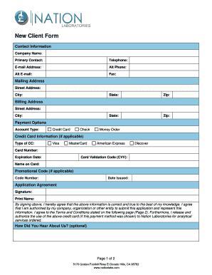 New Client Form