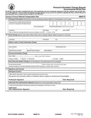 Personal Information Change Request Form
