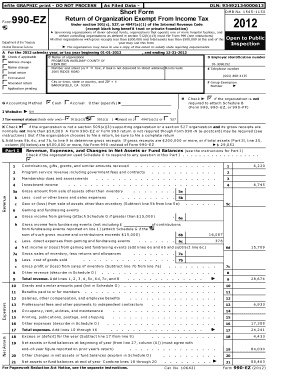 Form 990-EZ Return of Organization Exempt From Income Tax