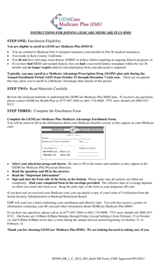 GEMCare Medicare Plus HMO Enrollment Form