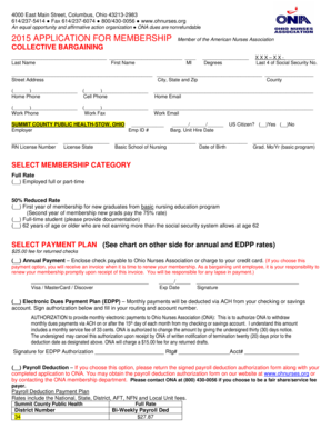 Ohio Nurses Association Membership Application