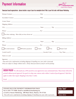 Payment Information Form