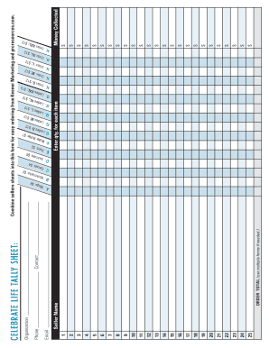 Life Tally Sheet