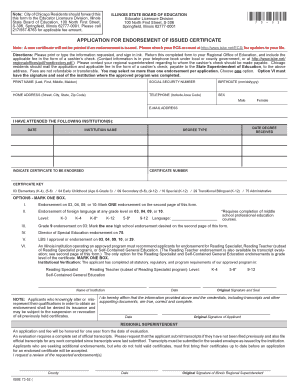 Illinois Educator Certificate Endorsement Application