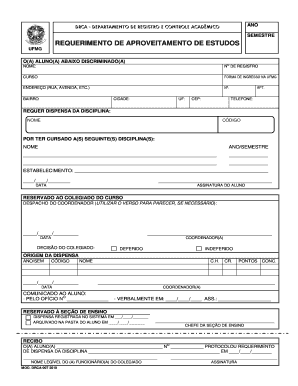 Requerimento de Aproveitamento de Estudos