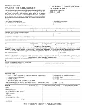 California Changed Assessment Application