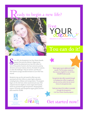Soroptimist Live Your Dream Awards Application