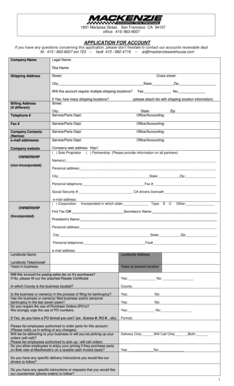 Application for Account