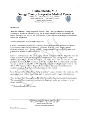 Patient Demographics and Medical Information Forms