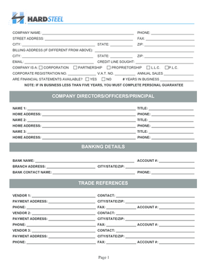 Credit Application Form