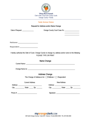 Florida Name and Address Change Request
