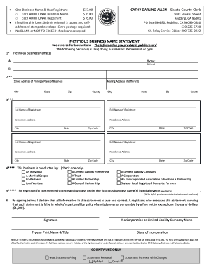 California Fictitious Business Name Statement