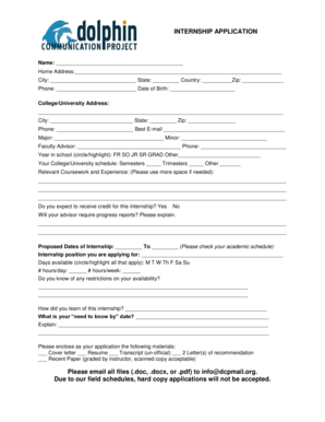 Internship Application Form