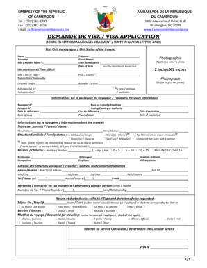 Demande de Visa Cameroun