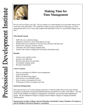 Making Time for Time Management - Gavilan College - gavilan